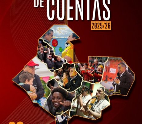Afiche de la Alcaldía Local de San Cristóbal que invita a la Rendición de Cuentas Local 2025 el 29 de agosto  de 2026 en el parque Ramajal